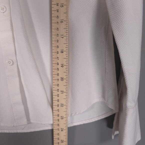 LAFAYETTE 148 NY Women’s Textured Cotton Button Up Shirt White Long Sleeve SMALL - Picture 6 of 8